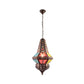 Crystal Beaded Stand Pendant Lighting with Lantern Shade Bohemia 1 Light Ceiling Light in Antique Copper Clearhalo 'Ceiling Lights' 'Pendant Lights' 'Pendants' Lighting' 260344