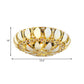 23.5"/31.5" W Round Flush Ceiling Light Contemporary Crystal and Glass Ceiling Mounted Light with Leaf Pattern in Gold Clearhalo 'Ceiling Lights' 'Close To Ceiling Lights' 'Close to ceiling' 'Flush mount' Lighting' 260361