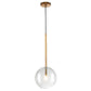 Globe Glass Hanging Light Fixture Minimalist Style Gold Pendant Lighting Fixture Clearhalo 'Ceiling Lights' 'Pendant Lights' 'Pendants' Lighting' 2603760