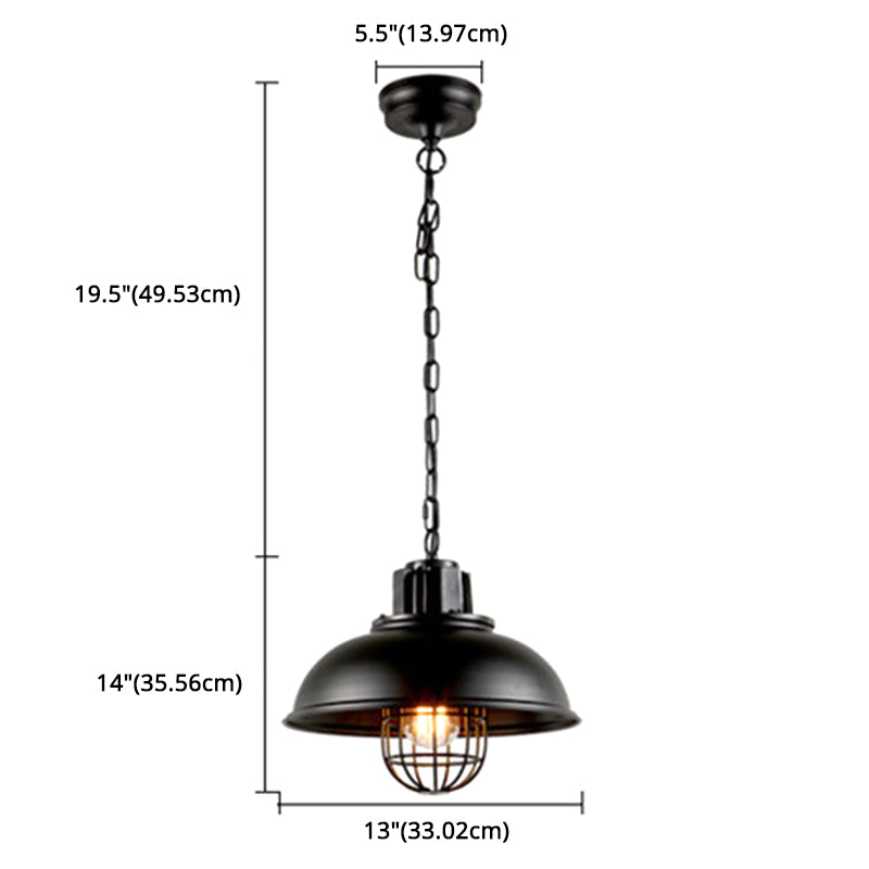 Black Ceiling Pendant Light Industrial Metal Cage Shaded Commercial Pendant Lighting Clearhalo 'Ceiling Lights' 'Pendant Lights' 'Pendants' Lighting' 2603799