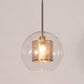 Glass Spherical Pendant Light Fixture Minimalist Hanging Pendant Light in Bronze Clearhalo 'Ceiling Lights' 'Pendant Lights' 'Pendants' Lighting' 2603877