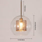 Glass Spherical Pendant Light Fixture Minimalist Hanging Pendant Light in Bronze Clearhalo 'Ceiling Lights' 'Pendant Lights' 'Pendants' Lighting' 2603881