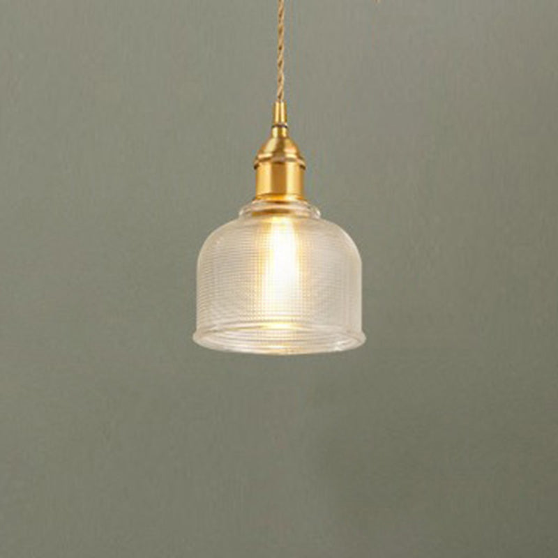 Glass Dome Hanging Ceiling Light Contemporary Style Gold Suspension Pendant for Bedroom Clearhalo 'Ceiling Lights' 'Pendant Lights' 'Pendants' Lighting' options 2603885