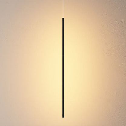 Linear Metal Pendant Lighting Fixture Contemporary LED Black Ceiling Suspension Lamp Black Clearhalo 'Ceiling Lights' 'Pendant Lights' 'Pendants' Lighting' 2604072