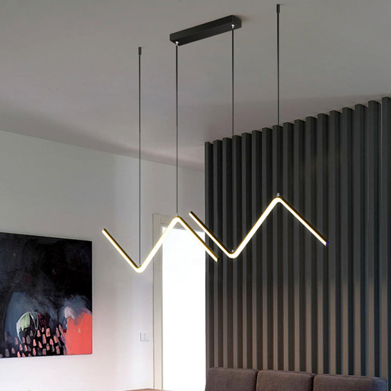 Zigzag Pendant Lighting Fixture Contemporary Style LED Metal Suspended Lighting Fixture Clearhalo 'Ceiling Lights' 'Island Lights' 'Lighting' 2604083