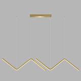 Zigzag Pendant Lighting Fixture Contemporary Style LED Metal Suspended Lighting Fixture Gold Clearhalo 'Ceiling Lights' 'Island Lights' 'Lighting' 2604085
