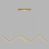 Zigzag Pendant Lighting Fixture Contemporary Style LED Metal Suspended Lighting Fixture Gold Clearhalo 'Ceiling Lights' 'Island Lights' 'Lighting' 2604085