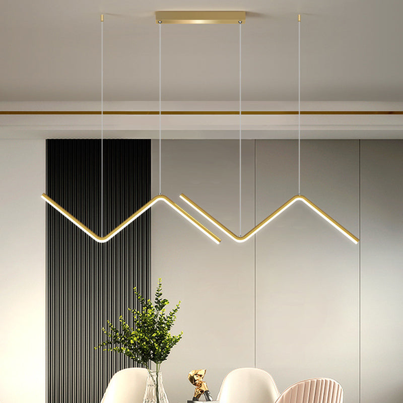 Zigzag Pendant Lighting Fixture Contemporary Style LED Metal Suspended Lighting Fixture Clearhalo 'Ceiling Lights' 'Island Lights' 'Lighting' 2604086