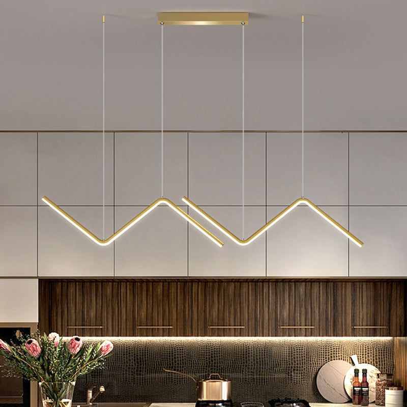 Zigzag Pendant Lighting Fixture Contemporary Style LED Metal Suspended Lighting Fixture Clearhalo 'Ceiling Lights' 'Island Lights' 'Lighting' 2604087