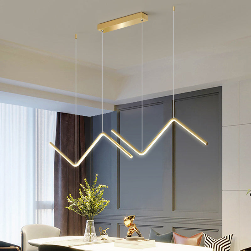 Zigzag Pendant Lighting Fixture Contemporary Style LED Metal Suspended Lighting Fixture Clearhalo 'Ceiling Lights' 'Island Lights' 'Lighting' 2604088