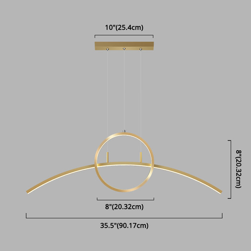 Circle and Linear Pendant Lighting Fixture Modern Style LED Metal Hanging Light Fixture Clearhalo 'Ceiling Lights' 'Island Lights' 'Lighting' 2604099