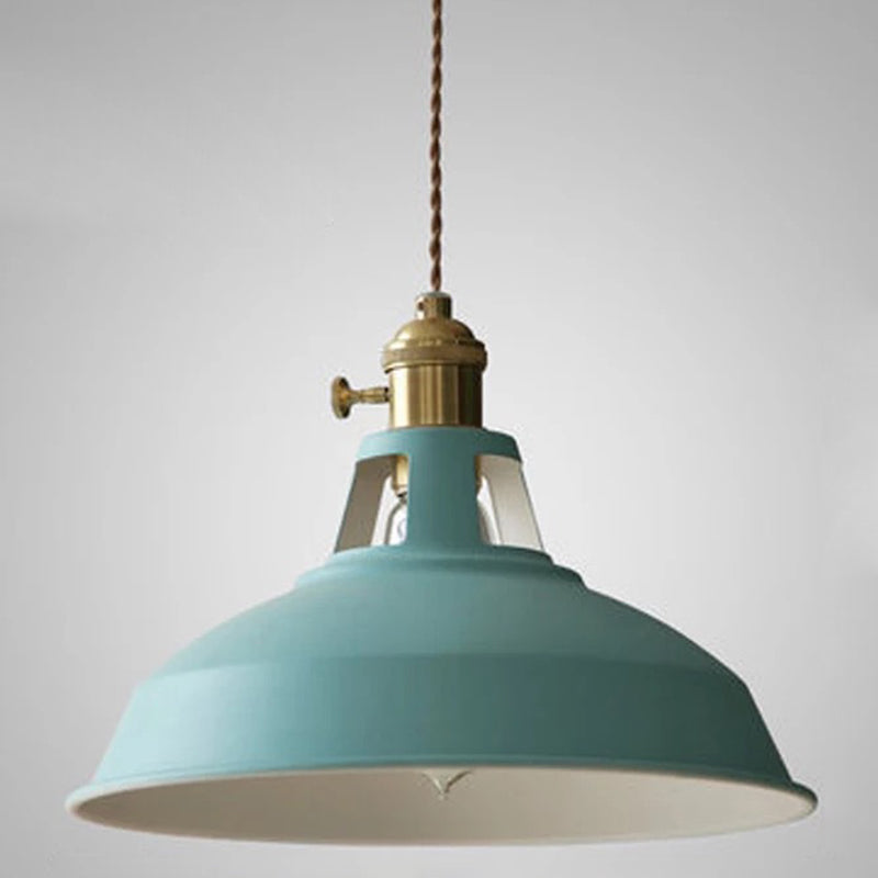 Barn Pendant Lighting Fixture Contemporary Style Metal Hanging Pendant Lamp for Restaurant Blue Clearhalo 'Ceiling Lights' 'Pendant Lights' 'Pendants' Lighting' 2604161