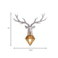 Resin Deer Wall Light Traditional 14.5"/19.5" Wide 1 Light White/Black Sconce Light with Diamond Metal Shade Clearhalo 'Wall Lamps & Sconces' 'Wall Lights' Lighting' 260418
