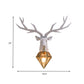 Resin Deer Wall Light Traditional 14.5"/19.5" Wide 1 Light White/Black Sconce Light with Diamond Metal Shade Clearhalo 'Wall Lamps & Sconces' 'Wall Lights' Lighting' 260419