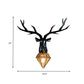 Resin Deer Wall Light Traditional 14.5"/19.5" Wide 1 Light White/Black Sconce Light with Diamond Metal Shade Clearhalo 'Wall Lamps & Sconces' 'Wall Lights' Lighting' 260421