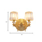 Gold Tapered Wall Light Fixture Modern 1/2 Lights Crystal Block Sconce Light for Bedroom Clearhalo 'Modern wall lights' 'Modern' 'Wall Lamps & Sconces' 'Wall Lights' Lighting' 260462
