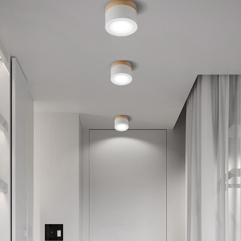 Cylinder Flush Mount Ceiling Fixture Nordic Style LED Metal Flush Ceiling Light Fixture Clearhalo 'Ceiling Lights' 'Close To Ceiling Lights' 'Lighting' 2604620