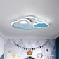 Cloud Kids Bedroom Ceiling Flush Mount Light Metal LED Contemporary Flush Mount Lamp in Blue Clearhalo 'Ceiling Lights' 'Close To Ceiling Lights' 'Lighting' 2604675