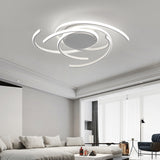 Modern Style Spiral Flush Mount Ceiling Light Metal LED Bedroom Ceiling Light Fixture - White - Clearhalo - 'Ceiling Lights' - 'Close To Ceiling Lights' - 'Lighting' - 2604710