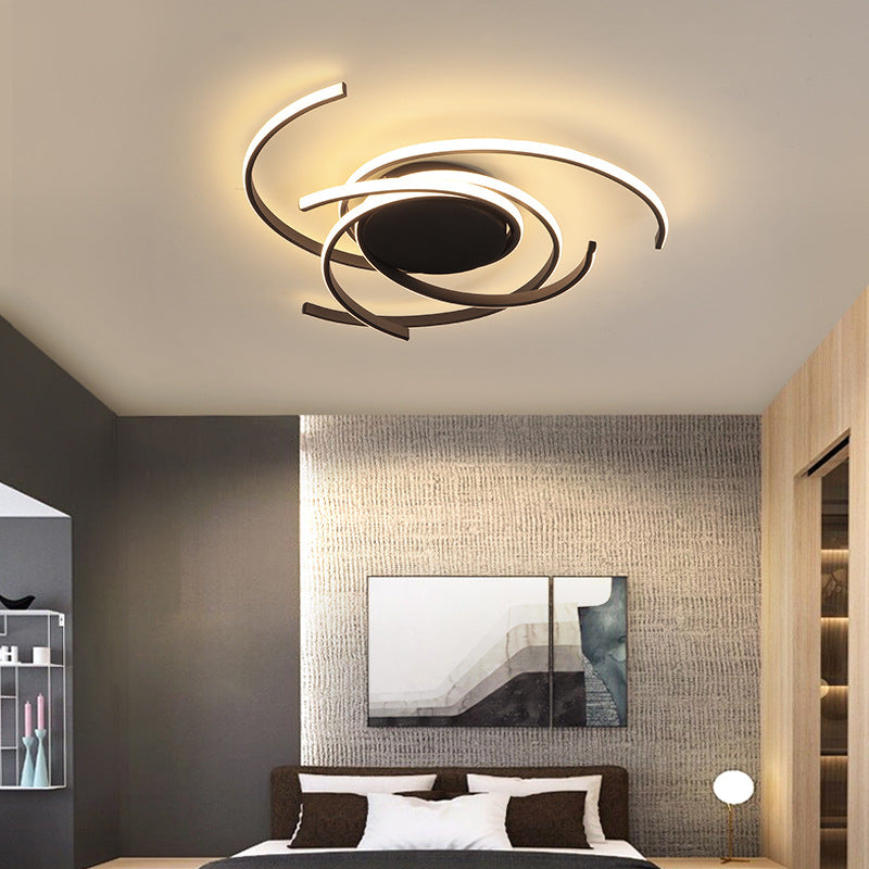Modern Style Spiral Flush Mount Ceiling Light Metal LED Bedroom Ceiling Light Fixture - Clearhalo - 'Ceiling Lights' - 'Close To Ceiling Lights' - 'Lighting' - 2604712