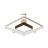 Modernism Square Ceiling Light Warm/White Light Metal Led Flush Mount Lighting in Black, 16"/19.5" Wide Clearhalo 'Ceiling Lights' 'Close To Ceiling Lights' 'Close to ceiling' 'Flush mount' Lighting' 260485