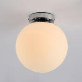 Spherical Aisle Flush Mount Ceiling Light Fixture Glass Modern Flush Mount Lighting Fixture in White Clearhalo 'Ceiling Lights' 'Close To Ceiling Lights' 'Lighting' 2604873