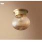 Gold Round Flush Mount Ceiling Light Fixture Modern Style Glass Flush Ceiling Light Fixture Clearhalo 'Ceiling Lights' 'Close To Ceiling Lights' 'Lighting' 2604907