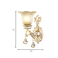Flower White Glass Wall Mount Light Traditional 1/2 Lights Hallway Sconce Light Fixture with Crystal Drop Clearhalo 'Wall Lamps & Sconces' 'Wall Lights' Lighting' 260495