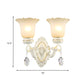 Ivory Flower Wall Light Traditional White Glass 1/2 Lights Living Room Sconce Light Clearhalo 'Wall Lamps & Sconces' 'Wall Lights' Lighting' 260503
