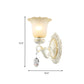 Ivory Flower Wall Light Traditional White Glass 1/2 Lights Living Room Sconce Light Clearhalo 'Wall Lamps & Sconces' 'Wall Lights' Lighting' 260504