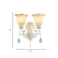 Scalloped White Glass Sconce Light Traditional 1/2 Lights Wall Light with Ivory Resin Backplate Clearhalo 'Wall Lamps & Sconces' 'Wall Lights' Lighting' 260505