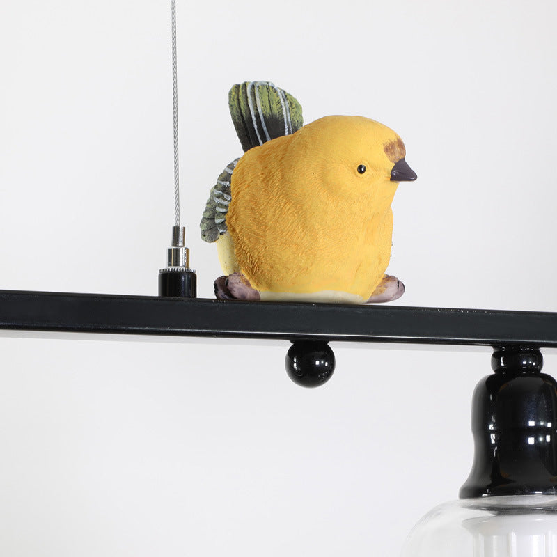 3 Lights Metal Island Pendant Lighting Contemporary Cone Glass Shade Island Lamps Clearhalo 'Ceiling Lights' 'Island Lights' 'Lighting' 2605054