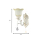 Scalloped White Glass Sconce Light Traditional 1/2 Lights Wall Light with Ivory Resin Backplate Clearhalo 'Wall Lamps & Sconces' 'Wall Lights' Lighting' 260506