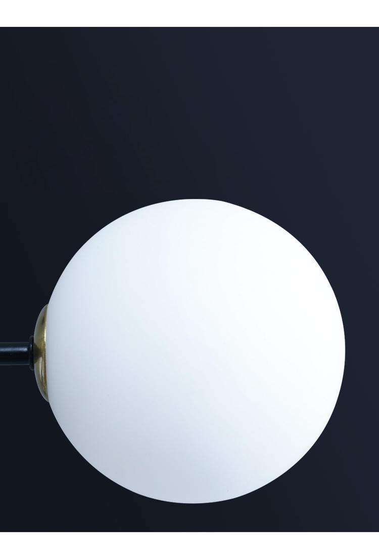 Modern Minimalism Black Metal Island Pendant Lighting Spherical Glass Island Ceiling Light for Dining Table Clearhalo 'Ceiling Lights' 'Island Lights' 'Lighting' 2605080