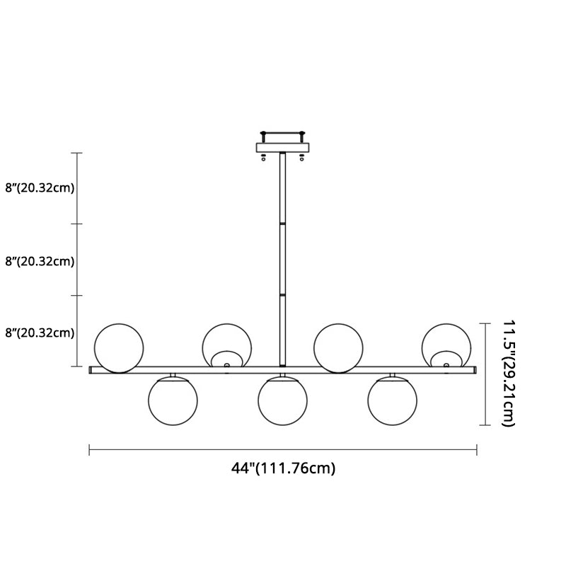 7 Light Modern Gold Metal Island Pendant Lighting Spherical White Glass Island Ceiling Light for Dining Table Clearhalo 'Ceiling Lights' 'Island Lights' 'Lighting' 2605104
