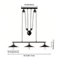 3 Lights Metal Pulley Island Pendant Lighting Industrial Black Cone Shade Island Lamps Clearhalo 'Ceiling Lights' 'Island Lights' 'Lighting' 2605150