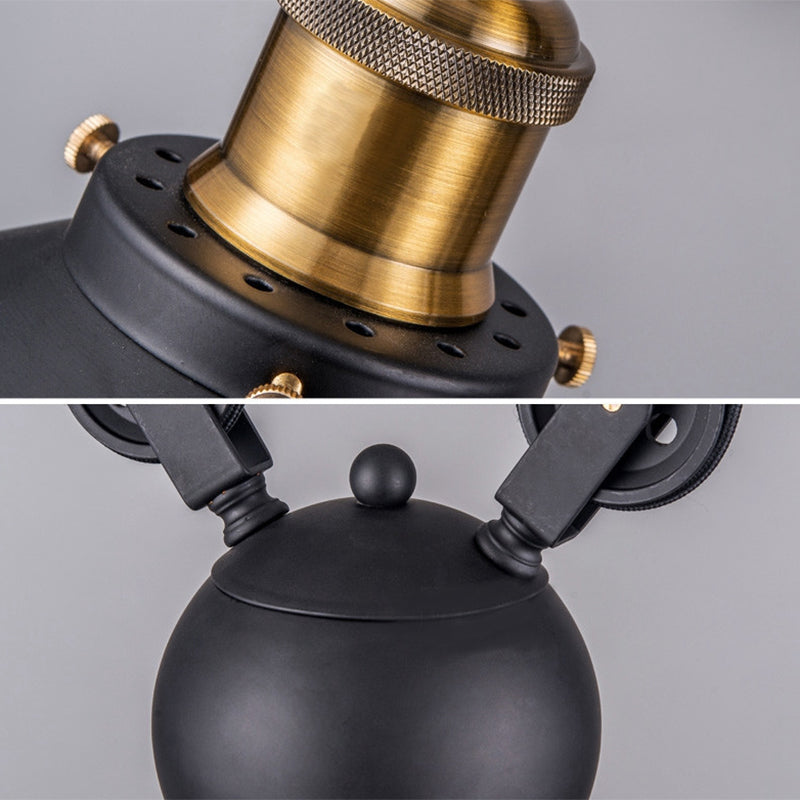 3 Lights Metal Pulley Island Pendant Lighting Industrial Black Cone Shade Island Lamps Clearhalo 'Ceiling Lights' 'Island Lights' 'Lighting' 2605151