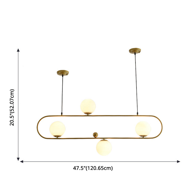 Modern Minimalism Ellipse Shape Island Pendant Lighting Globe Glass Island Ceiling Light for Living Room Clearhalo 'Ceiling Lights' 'Island Lights' 'Lighting' 2605214