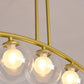 Mid-Century Modern Gold Metal Island Pendant Lighting Spherical Glass Island Ceiling Light for Dining Table Clearhalo 'Ceiling Lights' 'Island Lights' 'Lighting' 2605243