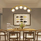 Mid-Century Modern Gold Metal Island Pendant Lighting Spherical Glass Island Ceiling Light for Dining Table Clearhalo 'Ceiling Lights' 'Island Lights' 'Lighting' 2605247