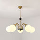Modern Minimalist Design Chandelier Light Fixture Spherical White Glass Ceiling Chandelier 5 Gold Clearhalo 'Ceiling Lights' 'Chandeliers' Lighting' 2605340