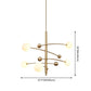 Post-Modern Hanging Chandelier Light Opal Glass Shade 5 Light Ceiling Chandelier in Gold for Bedroom Clearhalo 'Ceiling Lights' 'Chandeliers' Lighting' 2605384