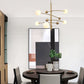 Post-Modern Hanging Chandelier Light Opal Glass Shade 5 Light Ceiling Chandelier in Gold for Bedroom Clearhalo 'Ceiling Lights' 'Chandeliers' Lighting' 2605389
