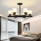 Contemporary Metal Hanging Chandelier Light Cylinder Glass Shade Suspension Light for Bedroom Clearhalo 'Ceiling Lights' 'Chandeliers' Lighting' 2605408