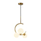 Post-Modern Metal Hanging Chandelier Light Globe Glass Shade Ceiling Chandelier in Gold for Bedroom Clearhalo 'Ceiling Lights' 'Chandeliers' Lighting' 2605452
