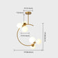 Post-Modern Metal Hanging Chandelier Light Globe Glass Shade Ceiling Chandelier in Gold for Bedroom Clearhalo 'Ceiling Lights' 'Chandeliers' Lighting' 2605453