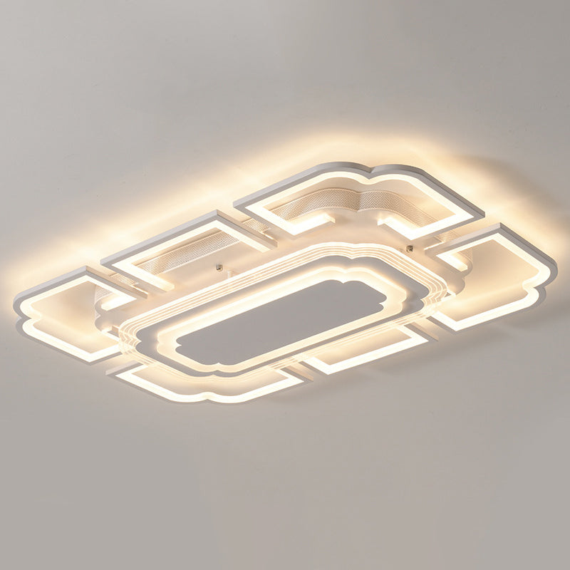 Geometric Flush Mount Light Acrylic Minimalism Flush Mount Spotlight for Living Room White 41" Clearhalo 'Ceiling Lights' 'Close To Ceiling Lights' 'Lighting' 2605556