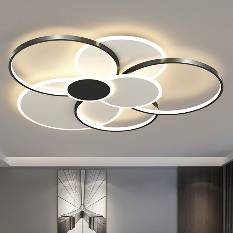 Multi-Ring Flush Mount Ceiling Light Fixtures Modern Metal Ceiling Mount Chandelier for Living Room Clearhalo 'Ceiling Lights' 'Close To Ceiling Lights' 'Lighting' 2605612