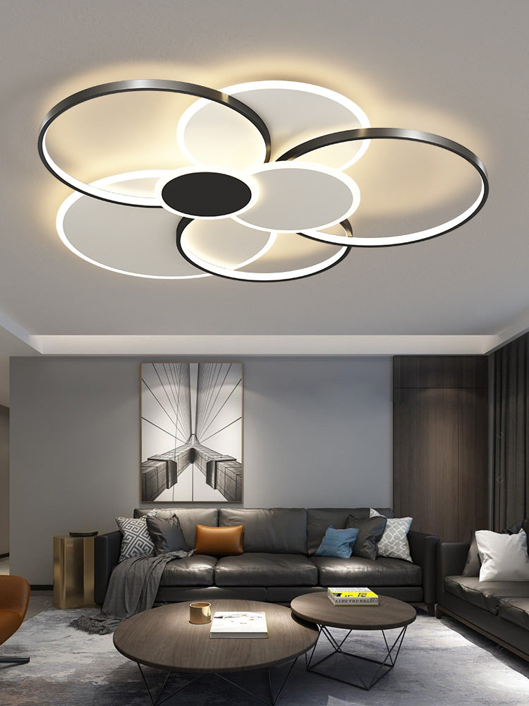 Multi-Ring Flush Mount Ceiling Light Fixtures Modern Metal Ceiling Mount Chandelier for Living Room Clearhalo 'Ceiling Lights' 'Close To Ceiling Lights' 'Lighting' 2605616