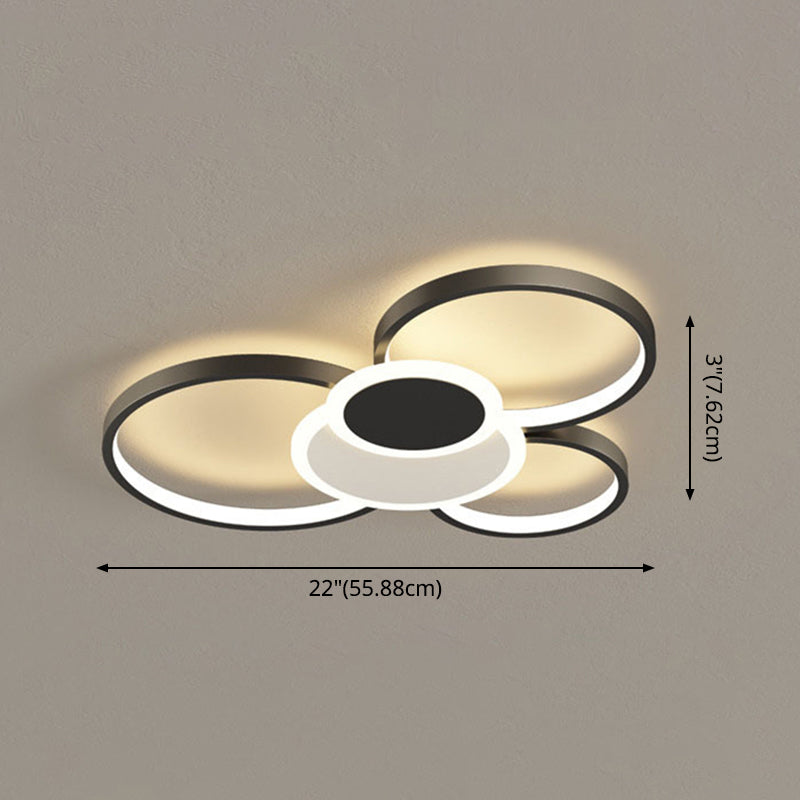 Multi-Ring Flush Mount Ceiling Light Fixtures Modern Metal Ceiling Mount Chandelier for Living Room Clearhalo 'Ceiling Lights' 'Close To Ceiling Lights' 'Lighting' 2605618
